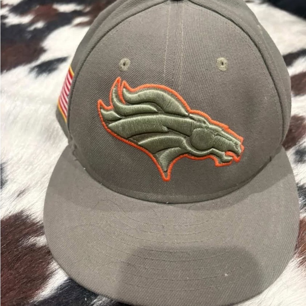 NFL Olive Green Snapback Hat with Orange Trimmed Logo